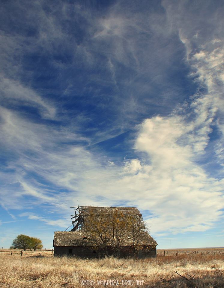 Kansas Whispers picture with barn and clouds